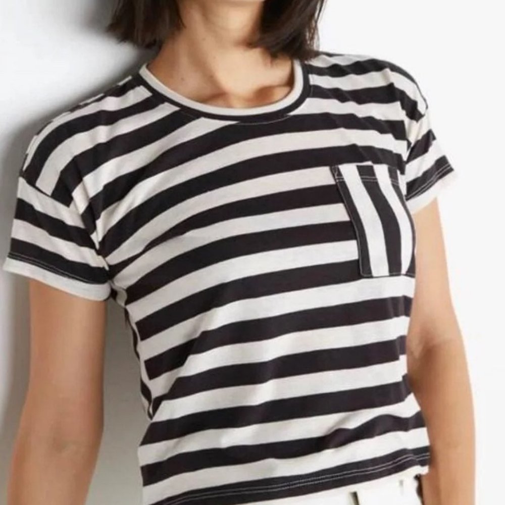 MARINE LAYER DROP SHOULDER STRIPES TEE